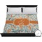 Orange & Blue Leafy Swirls Duvet Cover (King)