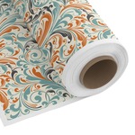 Orange & Blue Leafy Swirls Fabric by the Yard