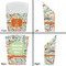 Orange & Blue Leafy Swirls French Fry Favor Box - Front & Back View