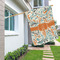 Orange & Blue Leafy Swirls House Flags - Single Sided - LIFESTYLE