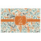 Orange & Blue Leafy Swirls Indoor / Outdoor Rug - 3'x5' - Front Flat