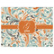 Orange & Blue Leafy Swirls Indoor / Outdoor Rug - 6'x8' - Front Flat