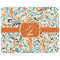 Orange & Blue Leafy Swirls Indoor / Outdoor Rug - 8'x10' - Front Flat