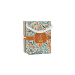 Orange & Blue Leafy Swirls Jewelry Gift Bags - Matte (Personalized)