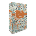 Orange & Blue Leafy Swirls Large Gift Bag (Personalized)