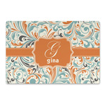 Orange & Blue Leafy Swirls Large Rectangle Car Magnet (Personalized)