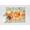 Orange & Blue Leafy Swirls Linen Placemat - Lifestyle (single)