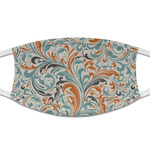 Orange & Blue Leafy Swirls Cloth Face Mask (T-Shirt Fabric)