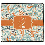 Orange & Blue Leafy Swirls XL Gaming Mouse Pad - 18" x 16" (Personalized)