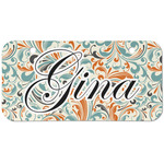 Orange & Blue Leafy Swirls Mini/Bicycle License Plate (2 Holes) (Personalized)