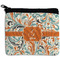 Orange & Blue Leafy Swirls Neoprene Coin Purse - Front