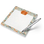 Orange & Blue Leafy Swirls Notepad (Personalized)