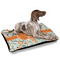 Orange & Blue Leafy Swirls Outdoor Dog Beds - Large - IN CONTEXT