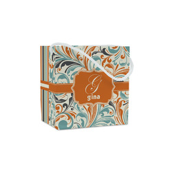 Orange & Blue Leafy Swirls Party Favor Gift Bags - Gloss (Personalized)