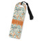 Orange & Blue Leafy Swirls Plastic Bookmarks - Front