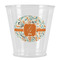 Orange & Blue Leafy Swirls Plastic Shot Glasses - Front/Main