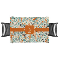 Orange & Blue Leafy Swirls Tablecloth - 58"x58" (Personalized)