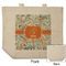 Orange & Blue Leafy Swirls Reusable Cotton Grocery Bag - Front & Back View
