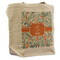 Orange & Blue Leafy Swirls Reusable Cotton Grocery Bag - Front View