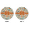 Orange & Blue Leafy Swirls Round Linen Placemats - APPROVAL (double sided)