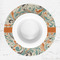 Orange & Blue Leafy Swirls Round Linen Placemats - LIFESTYLE (single)