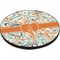 Orange & Blue Leafy Swirls Round Table Top (Angle Shot)