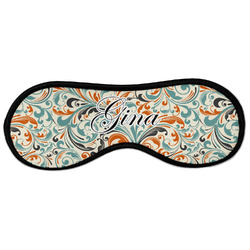 Orange & Blue Leafy Swirls Sleeping Eye Masks - Large (Personalized)