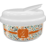 Orange & Blue Leafy Swirls Snack Container (Personalized)