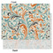 Orange & Blue Leafy Swirls Tissue Paper - Heavyweight - Large - Front & Back