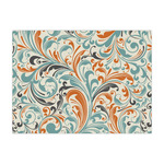 Orange & Blue Leafy Swirls Large Tissue Papers Sheets - Heavyweight