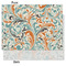 Orange & Blue Leafy Swirls Tissue Paper - Heavyweight - Medium - Front & Back