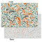 Orange & Blue Leafy Swirls Tissue Paper - Heavyweight - Small - Front & Back