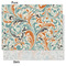 Orange & Blue Leafy Swirls Tissue Paper - Lightweight - Medium - Front & Back