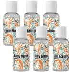 Orange & Blue Leafy Swirls Travel Bottles (Personalized)