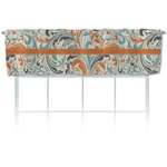 Orange & Blue Leafy Swirls Valance