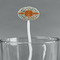 Orange & Blue Leafy Swirls White Plastic 7" Stir Stick - Oval - Main