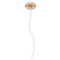 Orange & Blue Leafy Swirls White Plastic 7" Stir Stick - Oval - Single Stick