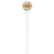 Orange & Blue Leafy Swirls White Plastic 7" Stir Stick - Round - Single Stick