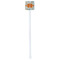 Orange & Blue Leafy Swirls White Plastic Stir Stick - Double Sided - Square - Single Stick