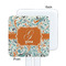 Orange & Blue Leafy Swirls White Plastic Stir Stick - Single Sided - Square - Approval