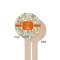 Orange & Blue Leafy Swirls Wooden 6" Stir Stick - Round - Single Sided - Front & Back