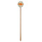 Orange & Blue Leafy Swirls Wooden 7.5" Stir Stick - Round - Single Stick