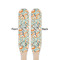 Orange & Blue Leafy Swirls Wooden Food Pick - Paddle - Double Sided - Front & Back