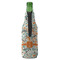 Orange & Blue Leafy Swirls Zipper Bottle Cooler - BACK (bottle)