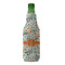 Orange & Blue Leafy Swirls Zipper Bottle Cooler - FRONT (bottle)