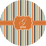 Orange & Blue Stripes Multipurpose Round Labels - 1" (Personalized)