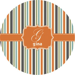 Orange & Blue Stripes Multipurpose Round Labels - 1" (Personalized)