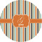 Orange & Blue Stripes 1" Multipurpose Round Labels - Single Sticker