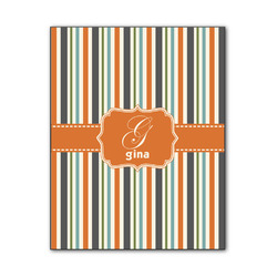 Orange & Blue Stripes Wood Print - 11x14 (Personalized)