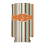 Orange & Blue Stripes Can Cooler (tall 12 oz) (Personalized)